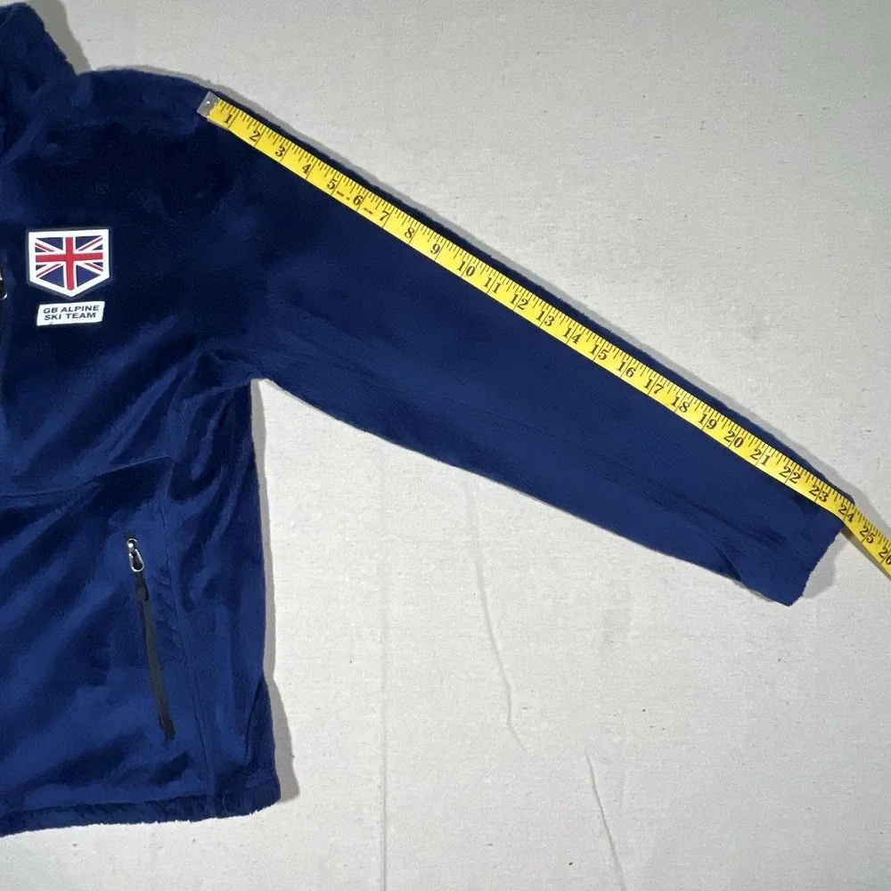 Goldwin Mens's M GB Alpine Ski Team Blue Fleece Jacket Full Zip Great Britain